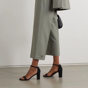 Black suede heels/sandals sz 8